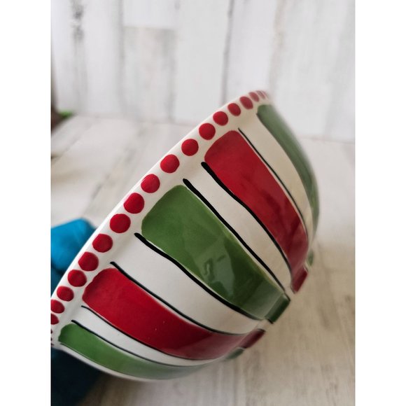 M bagwell serving bowl simply Xmas red green large salad party rare - Picture 7 of 7
